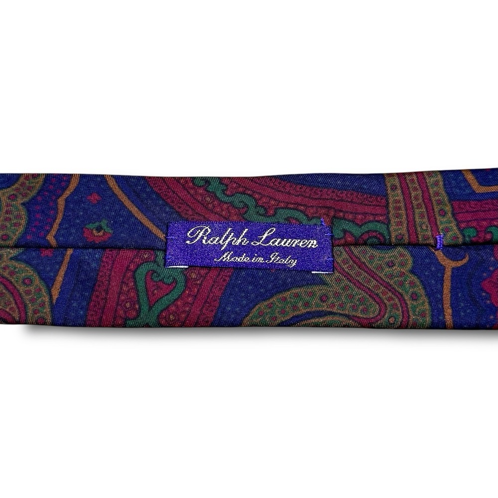 RALPH LAUREN Purple Label Tie Paisley 100% Silk Italy Handmade Luxury Necktie‎ - Picture 3 of 5